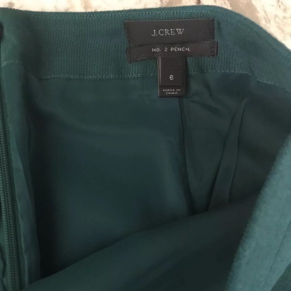 J.CREW Womens Green NO 2 PENCIL SKIRT WOOL 6 - Picture 4 of 6